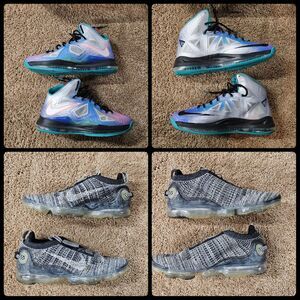 Nike Lebron X 10 Pure Platinum + Nike Air VaporMax 2020 Flyknit Oreo - sz 12 Lot